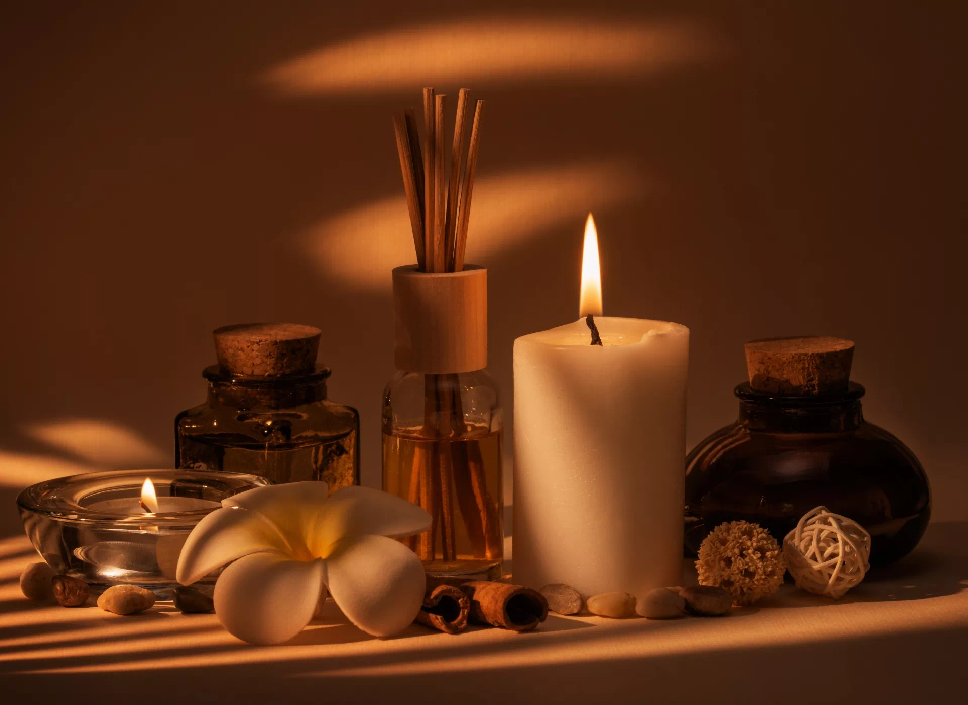 świeca i akcesoria do masażu